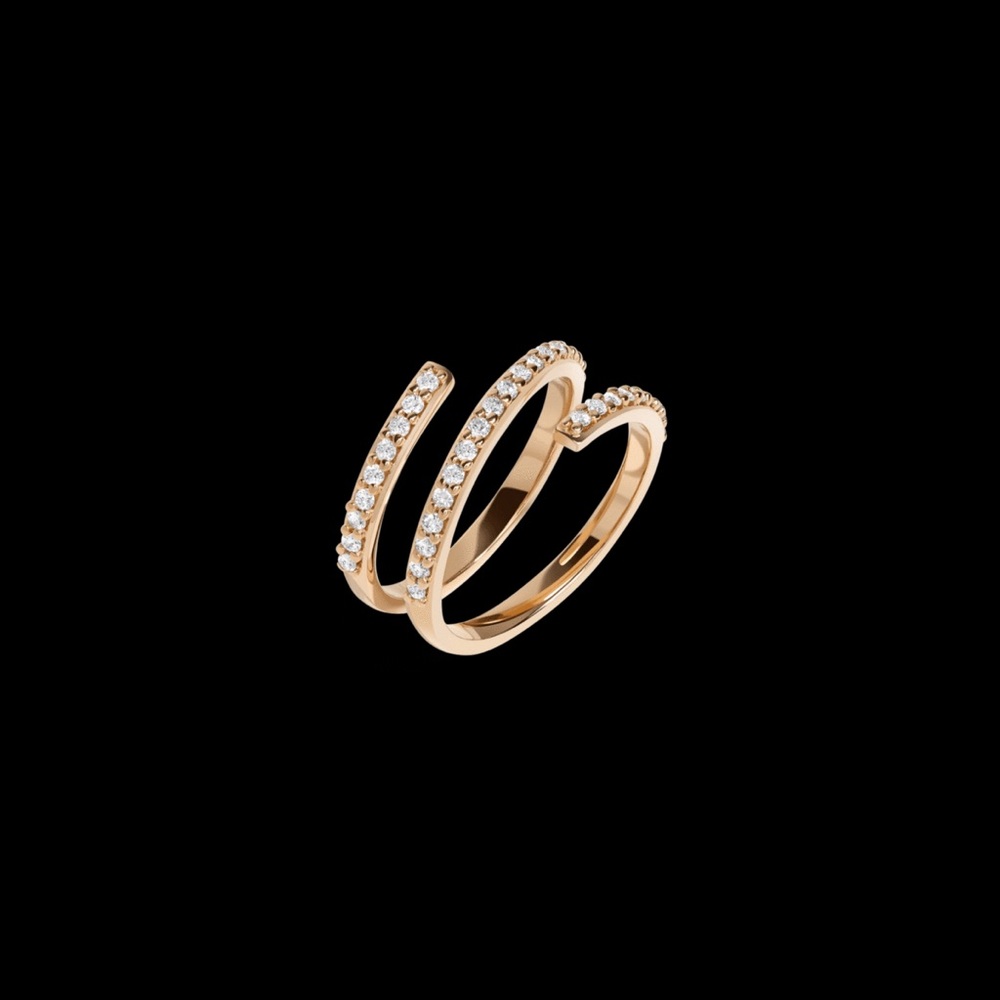 Au Rate Wraparound 14K Rose Gold w White Diamonds